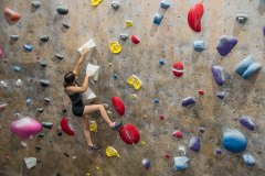 Woman Climbing in San Fernando Valley Gym